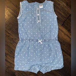 Blue Polka Dot Kids Romper- Carters